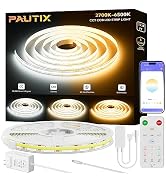 PAUTIX COB LED Strip Light White CCT Tunable 32.8ft/10m,UL-Listed 6400LEDs Dimmable 2700K-6500K C...