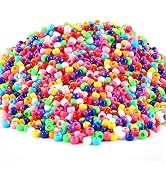 3000+ pcs Pony Beads, Multi-Colored Bracelet Beads for Hair Braids, Plastic Bead for Crafts (Larg...
