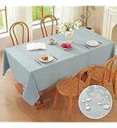 Alsoo Table Cloth Rectangle Table, 60X75 Inch Linen Textured Table Cloth Waterproof Spill-Proof T...