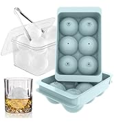 WIBIMEN Large Ice Cube Molds, Big Round Whiskey Ice Cube Trays for Freezer, Easy to Fill & Releas...