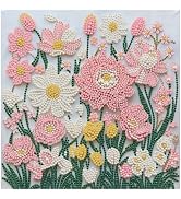 DIADAY Flower Pearl Diamond Painting Kit for Adults, Diamond Art 12x12 Inch | 3D Relief Pearl Dia...