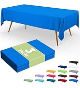 Smiry Disposable Table Cloth 3 Pack, 54 x 108 Inch Waterproof Plastic Tablecloth, Decorative Rect...