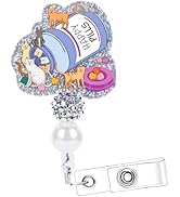 Cosmisun Cat Badge Reel Retractable - Happy Pills Cat Lover Badge Holder Retractable Clip Vet Tec...