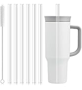 Axlksia 6 Pcs Replacement Straws for Owala 40oz Tumbler, Reusable Clear Straws with Cleaning Brus...