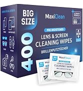 Glasses Wipes Lens Cleaner - Lens Wipes for Eyeglasses - 400 Pre-moistened Individually Wrapped W...