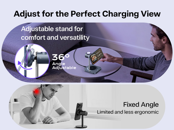 Adjustable magnetic charging station for iphone