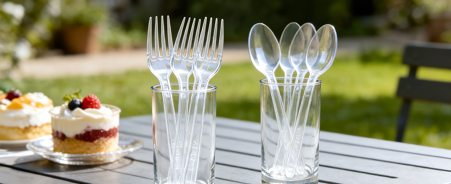 disposable fork and spoon set