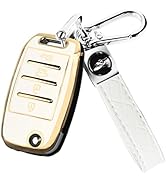 MILD EAST for Kia Flip Key Fob Cover, Soft TPU 4 Button Key Shell Case for Sorento Sportage Rio S...