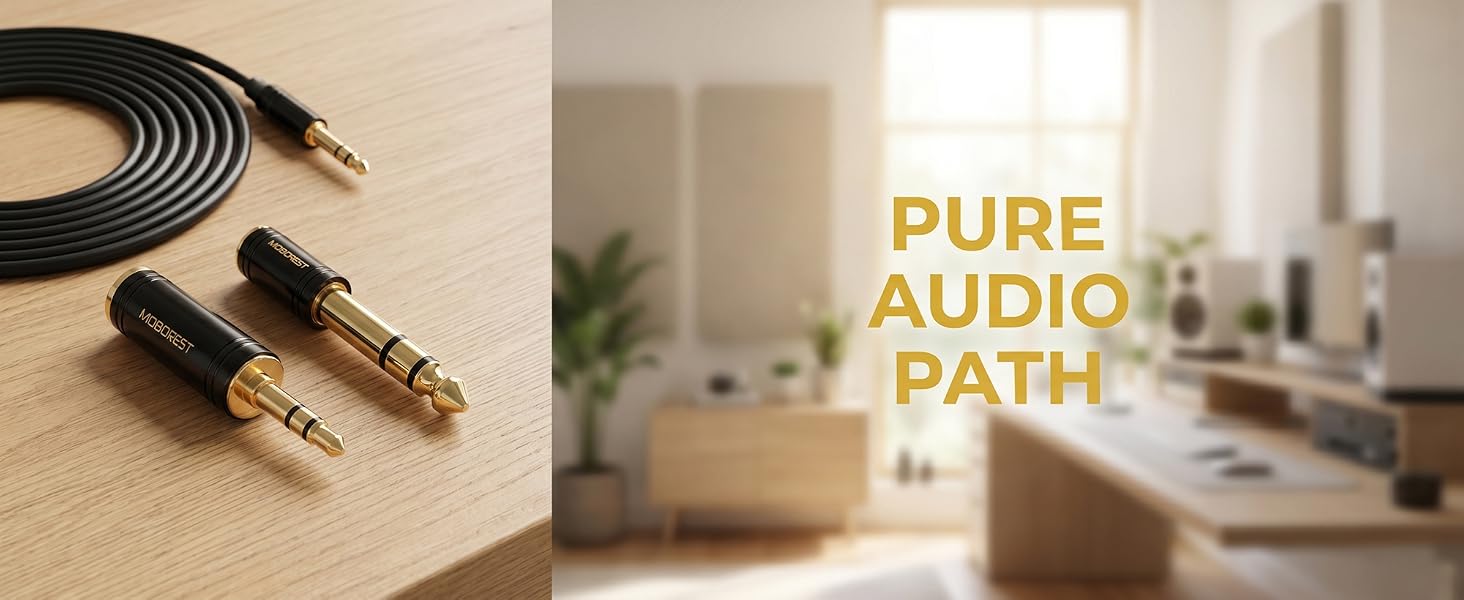3.5mm to 1/4 (6.35mm) Stereo Pure Copper Adapter
