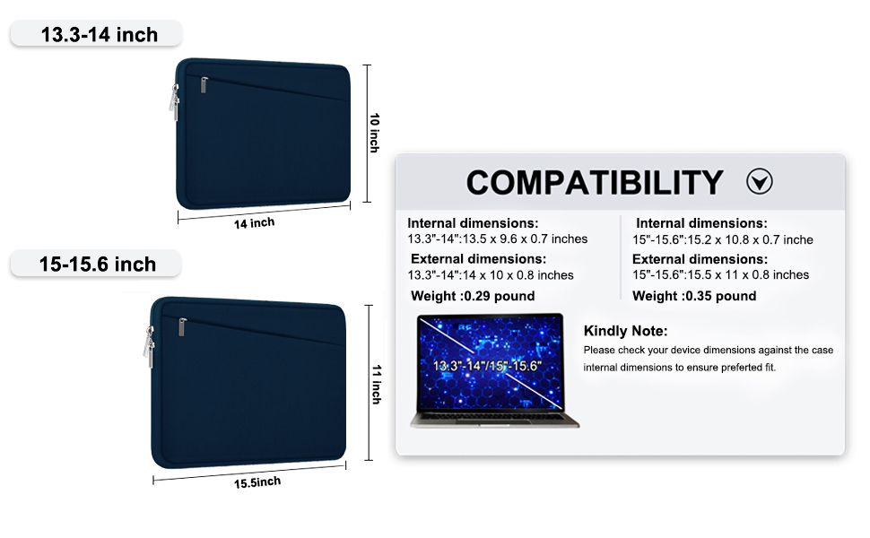 Laptop Sleeve Case, 15.6 inch Laptop