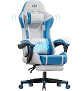 HLDIRECT Gaming Chair, Ergonomic Video Game Seat with 360° Swivel & Lumbar Massage, Computer Chai...