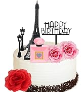 MEMOVAN 8pcs Paris Cake Topper Eiffel Tower Statue Cake Topper 7 Inch Pairs Eiffel Tower Perfume ...