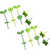 DPWOUM 16Pcs Green Fruit Fork Mini Leaf Food Picks Fun Toddler Tiny Fork for Sandwich, Cake, Sala...