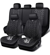 CAR PASS Leather Oxford Car Seat Covers Full Set,Waterproof Seat Cover for Truck,All Weather Non-...