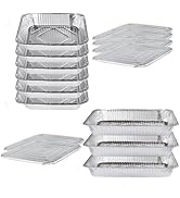 COMFICOVE Disposable Aluminum Pans with Lids – 15-Piece Chafing Dish Buffet Set, 3 Full-Size Wate...