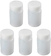Othmro 5Pcs 50ml Plastic Lab Cylindrical Chemical Reagent Bottle, Wide Mouth Laboratory Reagent B...