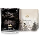 Thymes Noir Woods Scented Candles for Home Decor – Notes of Fresh Evergreen, Smoky Wood & Golden ...