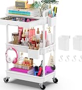 Plastic Rolling Cart with 1 Drawer