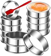 16Packs English Muffin Rings Crumpet Rings Stainless Steel Double Rolled Tart Rings 4 inch&3.15 i...