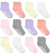 Tphon Toddler Socks, Baby Non Slip Socks for Boys Girls 12 Pairs Kids Infants Children Sock 6M-10...