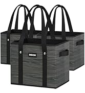 DSDCDJ Reusable Grocery Bags - Heavy Duty Reusable Shopping Bags with Hard Bottom & Long Handles,...