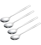 Large Soup Spoon Stainless Steel Dishwasher Safe Dinner Big Teaspoons with Round Edge 8 inches Ta...