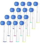 16 Pack Sensitive Gum Care Replacement Brush Heads Compatible with Oral b Braun Electric Toothbru...