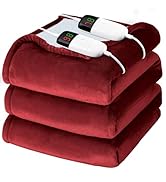 Heated Electric Blanket Queen Size - 84" x 90" Heating Blanket with Dual Control, 10 Heating Leve...