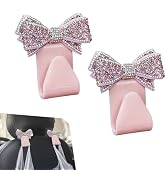 Teybouk 2 PCS Bling Bow Purse Hook for Car, Cute Seat Headrest Hooks, Automotive Interior Decorat...