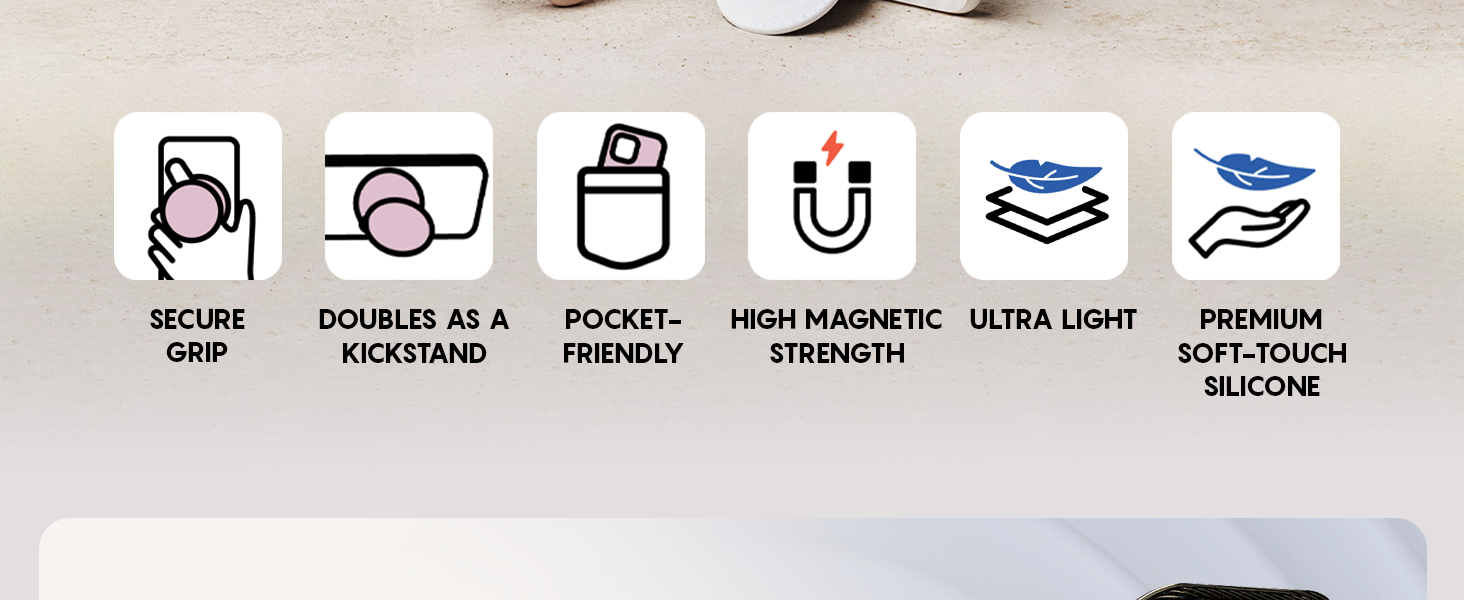 CASETiFY Snappy Ripple Grip Stand Compatible with Magsafe