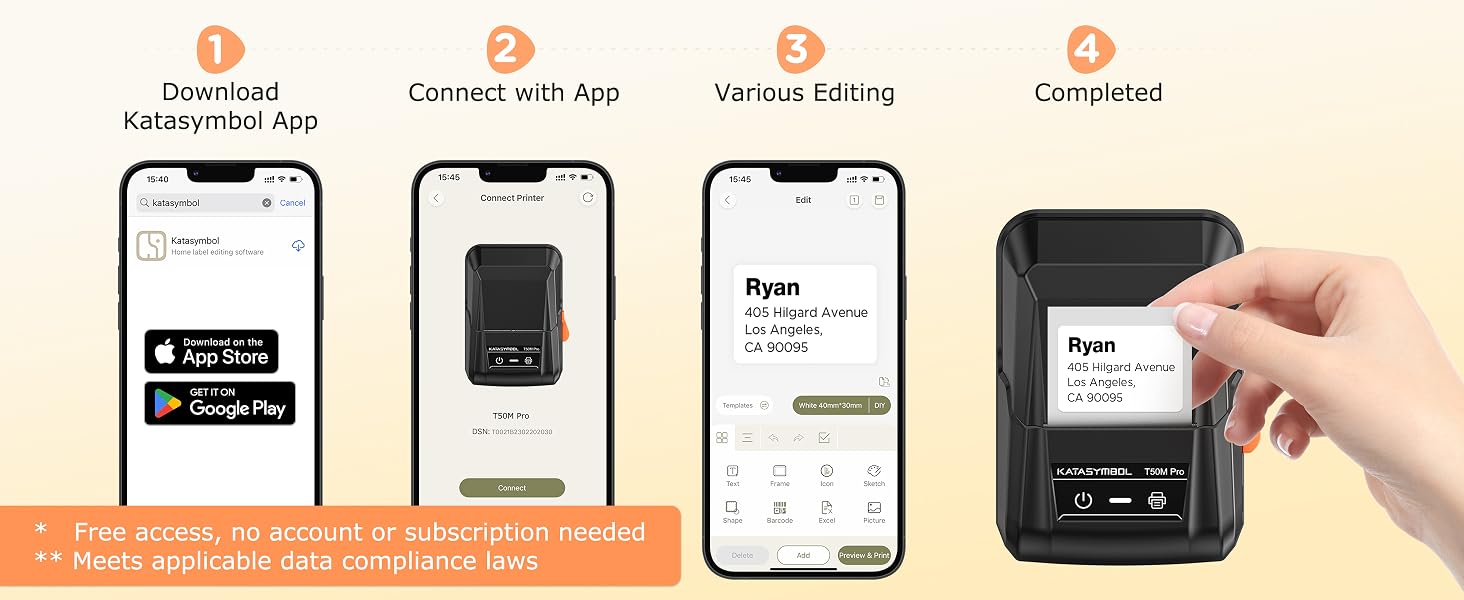 Easy label App: Print in 4 simple steps