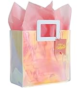 VUOJUR 8.3'' Holographic Small Birthday Gift Bag with Tissue Paper and Happy Birthday Gift Tag fo...