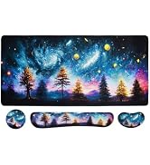 MOSISO Keyboard Mouse Pad Set, Wrist Rest Support for Keyboard Mouse&Large Desk Pad&Coaster, Ergo...