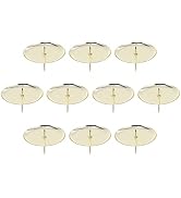 Toddmomy 10Pcs Metal Pillar Candle Plate Candle Fixing Holder Stand Metal Candle Holder Plates Te...