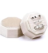 WantGor Velvet Ring Box, 3 Slots Jewelry Ring Gift Box Vintage Ring Display Holder Case for Weddi...