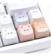 Tapbloom Artisan Keycaps, 4 Keys Cute Cat Custom Cover Caps for MX Mechanical Keyboard, Resin Han...
