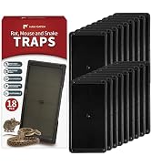 LULUCATCH Super Heavier Mouse Traps 18 Pack for Mice & Snakes with Non-Toxic Glue. Larger Sticky ...