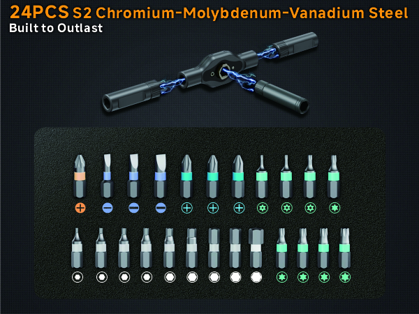 24-in-1 Mini Magnetic Ratchet Screwdriver Set