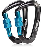 STURME Carabiner Clip 12KN Aluminium Wiregate Lightweight Heavy Duty Large Strong Durable D-Ring ...