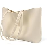 ALUWU Tote Bag for Women with Zipper Faux Leather Shoulder Handbags Work Purses