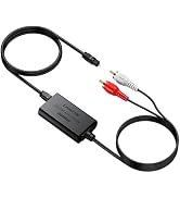 LiNKFOR 192kHz SPDIF Toslink to RCA DAC Converter, 2.1m Cable | Digital-to-analog audio adapter s...