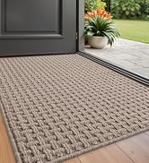 LUMI Washable Door Mat Indoor Entrance 17x30, Dirt Trapper Front Door Mats with Absorbent Interio...