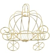 FAVOMOTO Pumpkin Carriage Candy Box, Pumpkin Carriage Golden Decorative Princess Centerpiece Jewe...