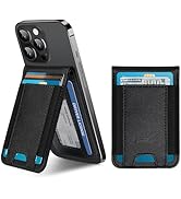 Phone Wallet Stick On, Upgraded Phone Wallet with Adjustable Stand, Open ID Window, 8-Card Holder...