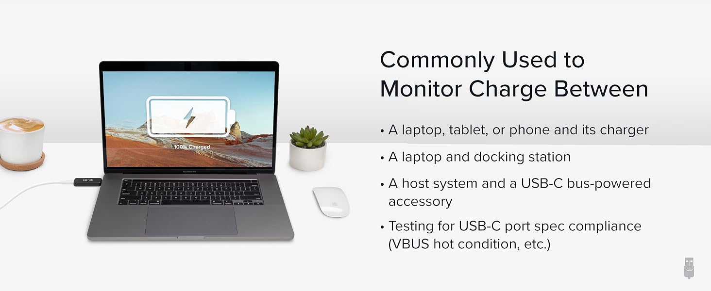 measuring charge between a laptop, tablet, or phone and its charger