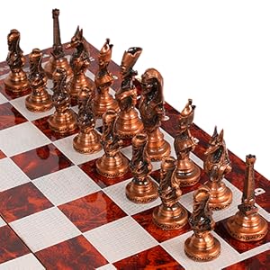 Large Egyptian Metal Chess Set for Adults