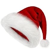 Christmas Hat, Santa Hat for Kids Xmas Holiday Hat Unisex Velvet Comfort Christmas New Year Festi...