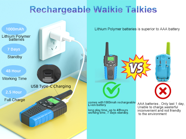 kids walkie talkies rechargeable