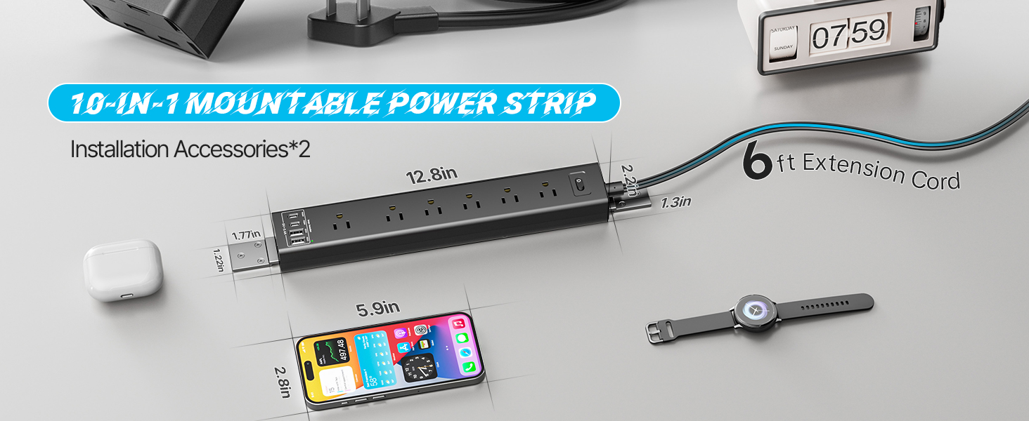 wall mounted extension cord