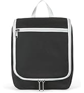 Della Gao Black Water Repellent Polyester Hanging Toiletry Bag for Travel